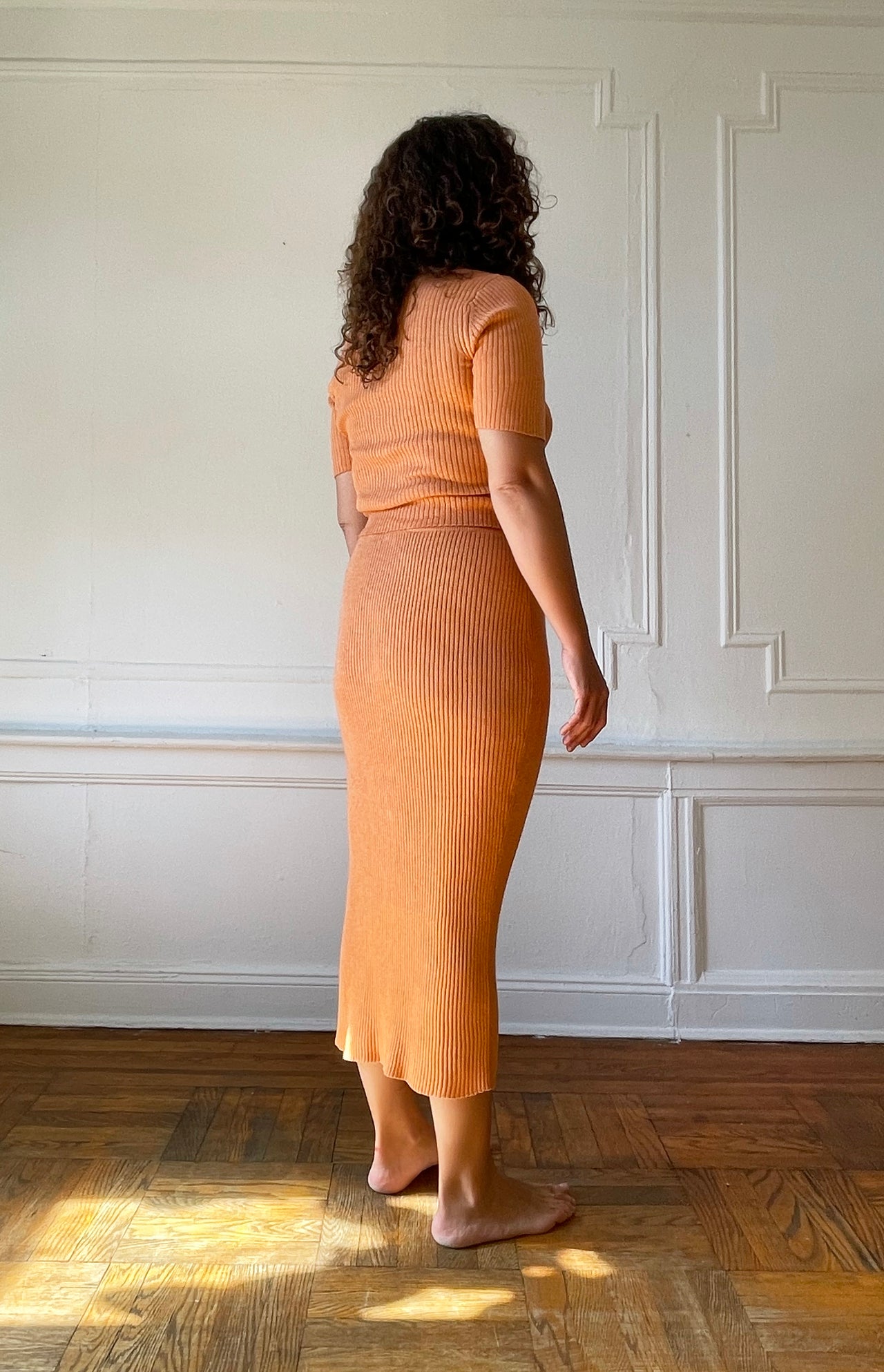 Lucia Tube Rib Skirt Naranja